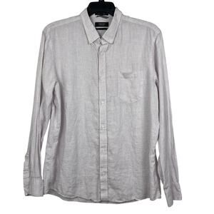 Nordstrom Men’s Linen Shirt men XL Slim fit 100% Linen Light lavender Color